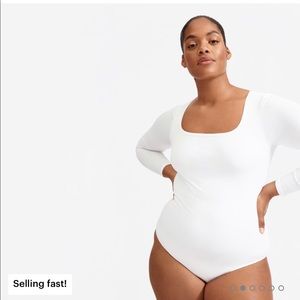 NWT Everlane White Square Neck Bodysuit